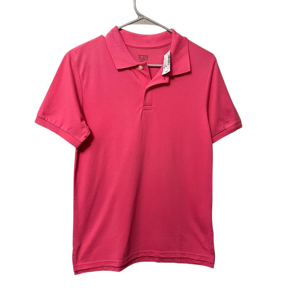 The Childrens Place Boys XL 14 Pink Short‎ Sleeve Polo Shirt Kids Preppy NWT